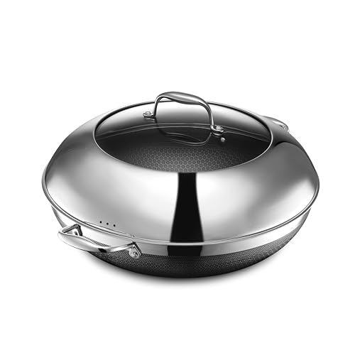 HexClad Hybrid Nonstick 14" Wok with Stainless Steel Lid - $189 MSRP!