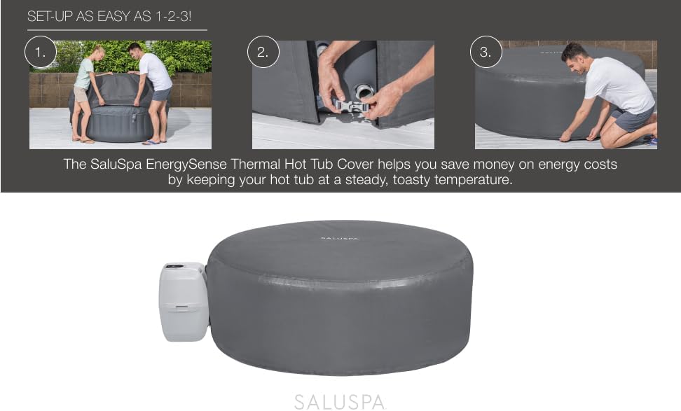 SaluSpa & Coleman 71" x 26" Round EnergySense Waterproof Thermal Spa Cover