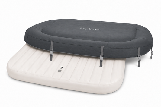 Saluspa Monterey Grey Replacement Hot Tub Cover & Lid Inflation Tube Combo