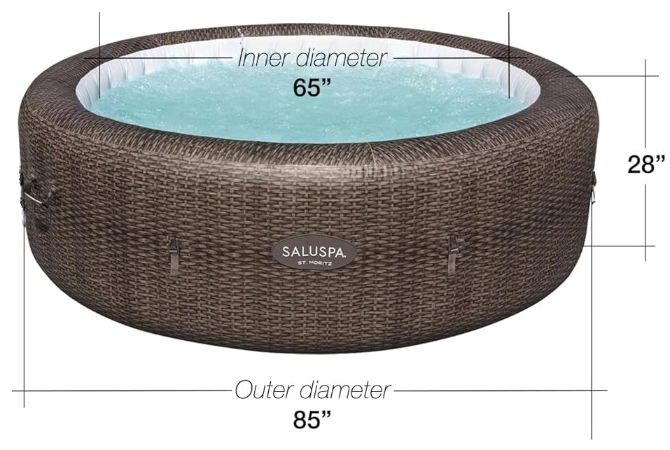 SaluSpa St Moritz REPLACEMENT AirJet Inflatable Hot Tub Only! 85" x 85" x 28"